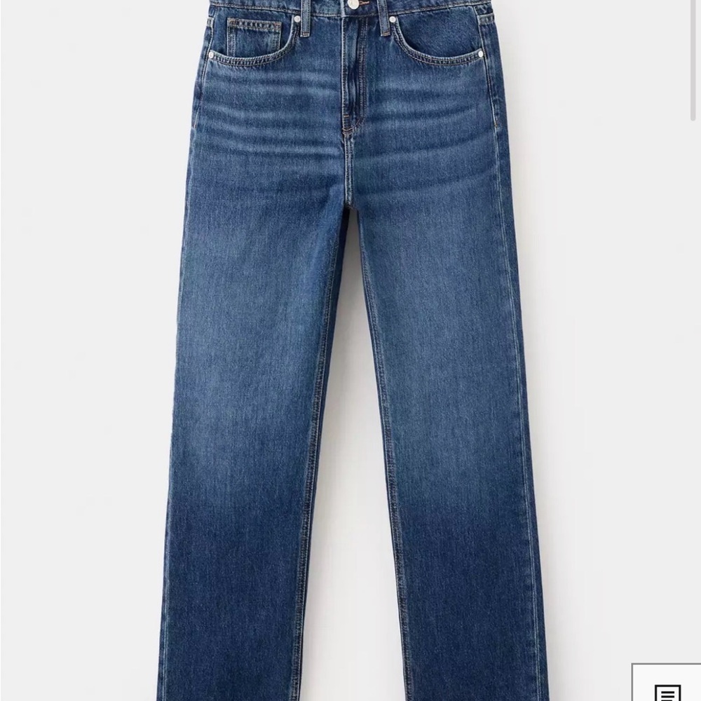 Mango Matilda Straight Leg Jeans in Dark Blue Wash